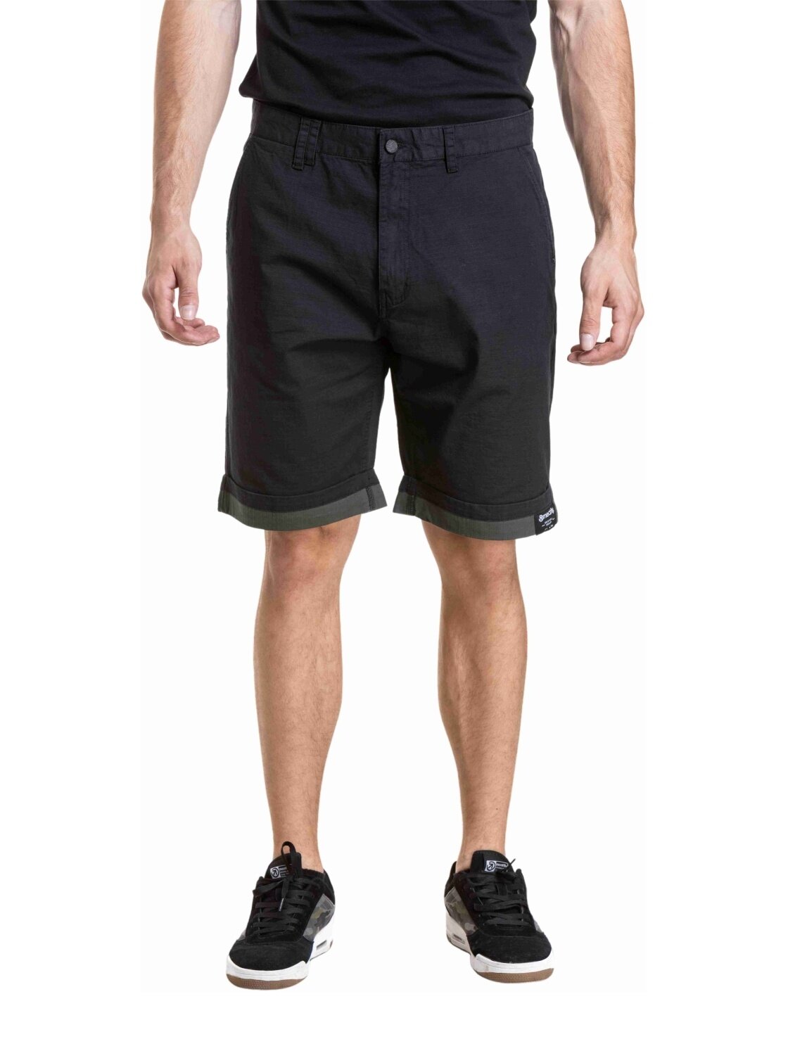 Meatfly pánské kraťasy Barry 2.0 Black / Army Green Ripstop | Černá | Velikost 32