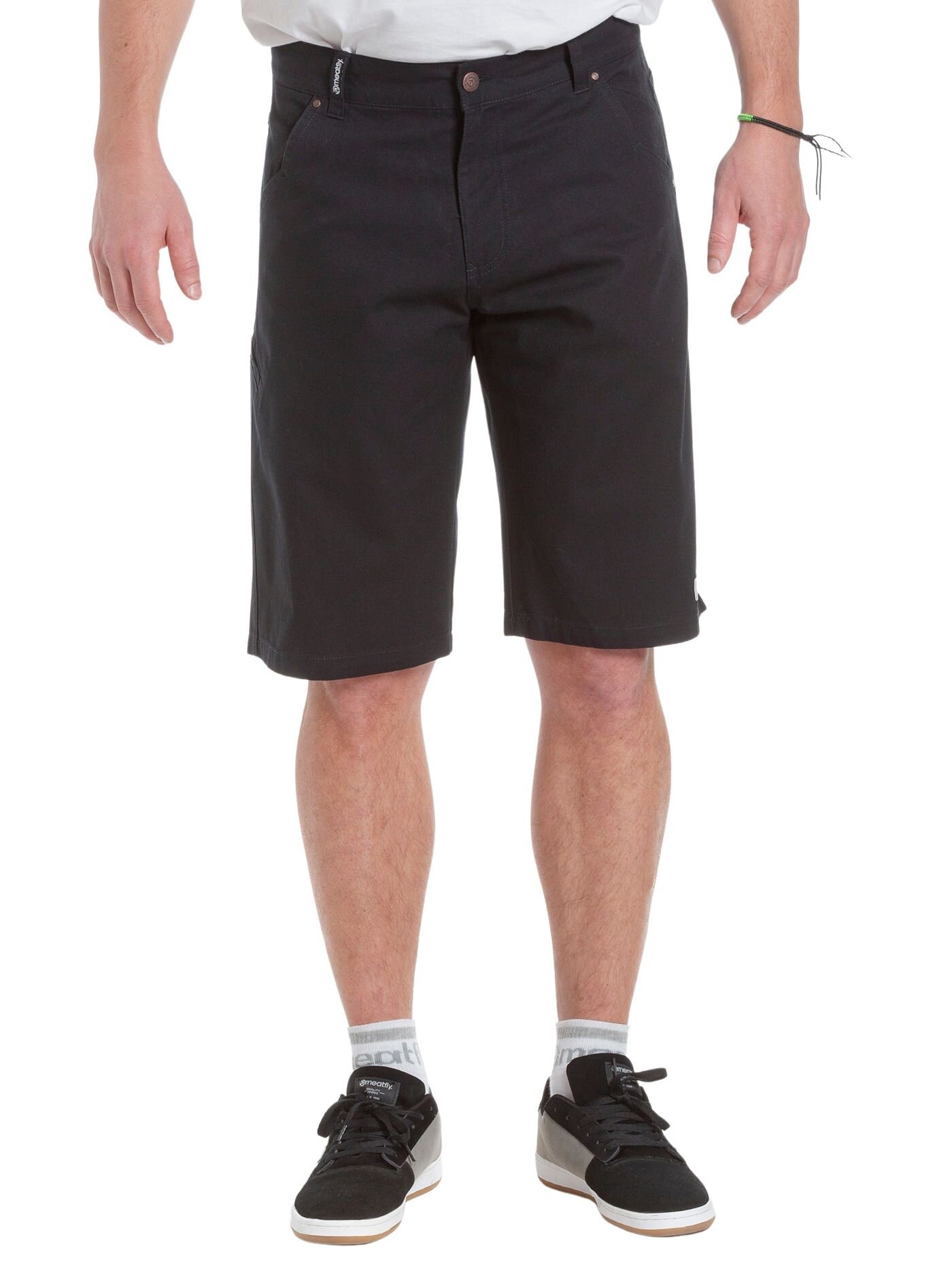 Meatfly pánské kraťasy Bobber Black | Černá | Velikost 34 | 100% bavlna