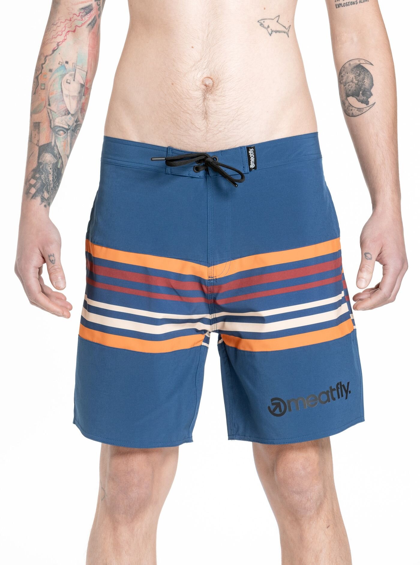 Meatfly pánské plavky Ernie Boardshorts 19" Stripes Navy | Modrá | Velikost S