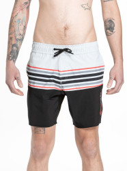 Meatfly pánské plavky Keith Boardshorts 17" Light Grey / Red Orange | Šedá | Velikost S