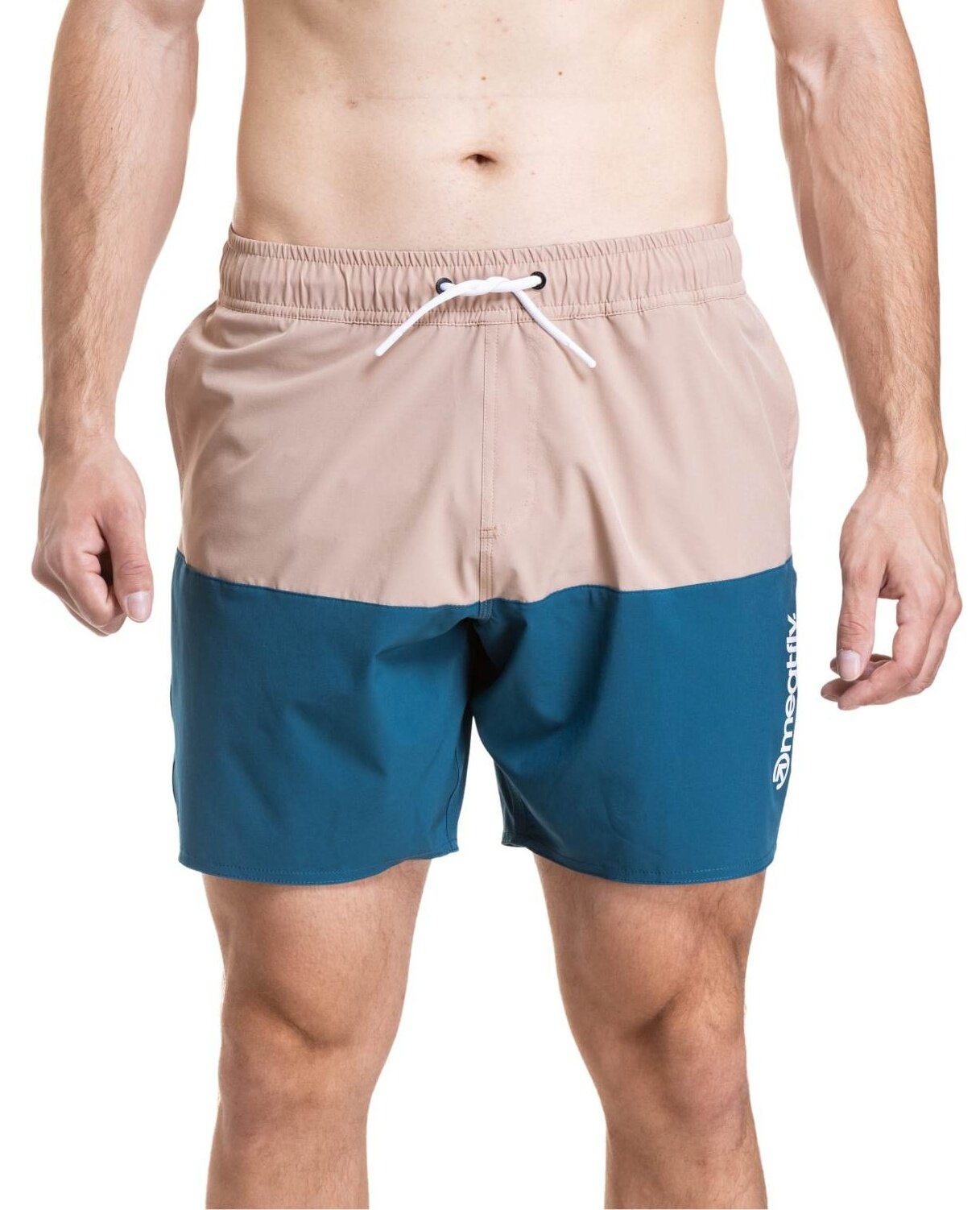 Meatfly pánské plavky Keith Boardshorts 17" Nougat / Super Teal | Béžová | Velikost S