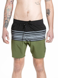 Meatfly pánské plavky Keith Boardshorts 17" Olive / Black | Zelená | Velikost S