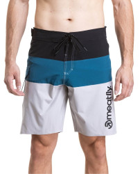 Meatfly pánské plavky Mitch Boardshorts 21" Black / Quiet Gray / Smoky | Černá | Velikost S