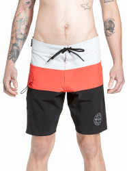 Meatfly pánské plavky Mitch Boardshorts 21" Red Orange / Black | Červená | Velikost S