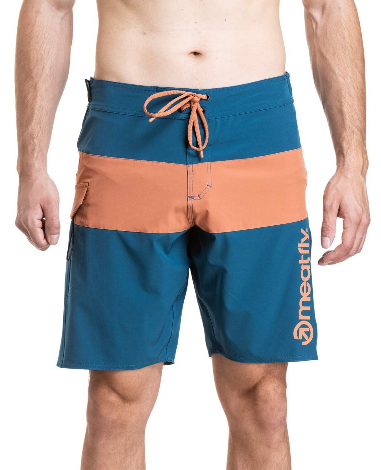Meatfly pánské plavky Mitch Boardshorts 21" Super Teal / Sienna | Oranžová | Velikost S