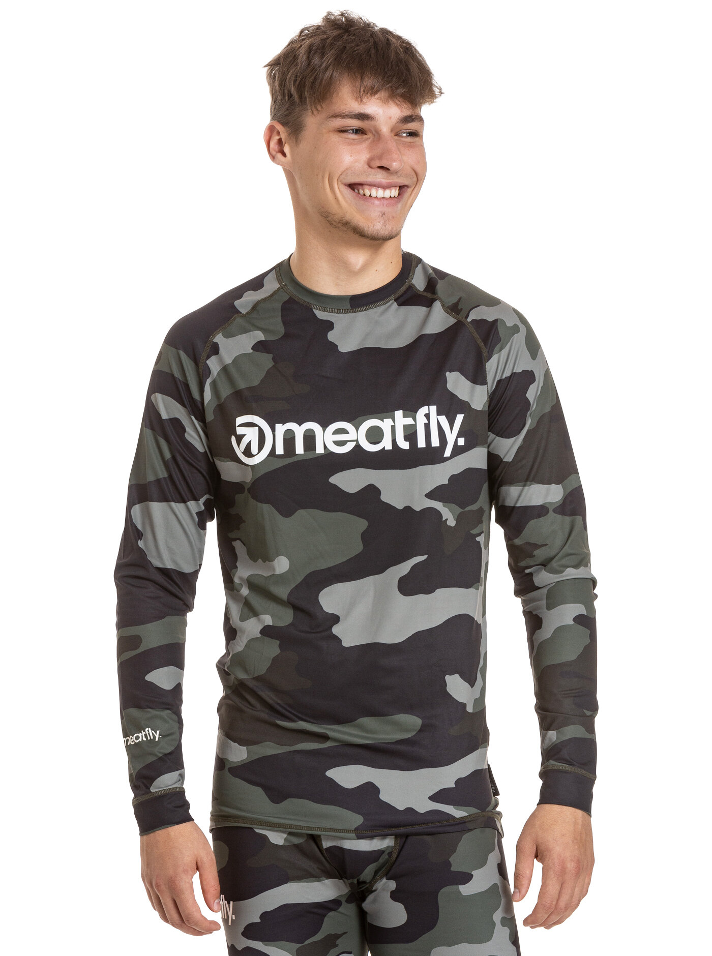 Meatfly pánské termo triko Avery Woodland | Maskáč | Velikost XL