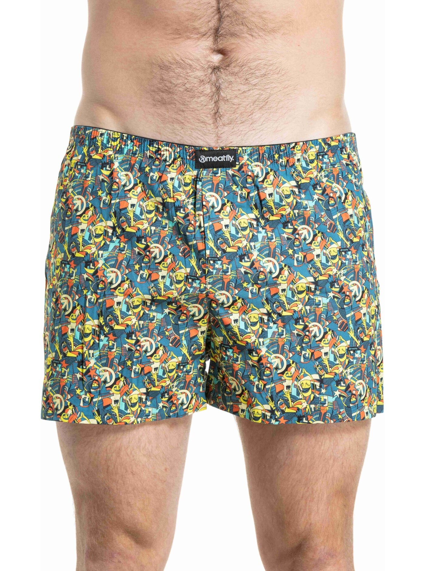 Meatfly pánské trenýrky Agostino Blue Partyboi / Cityboi Double Pack | Mnohobarevná | Velikost S