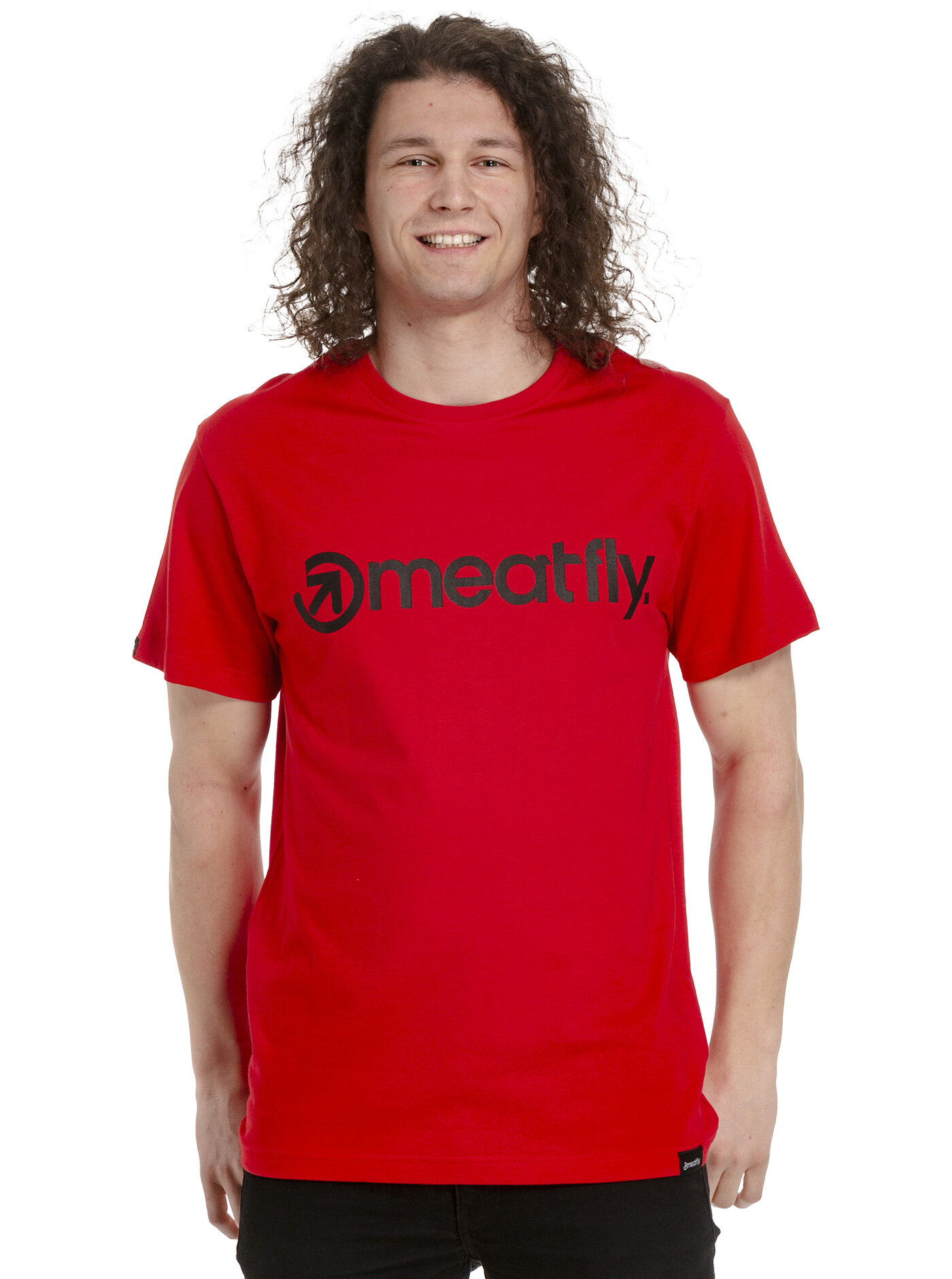 Meatfly pánské tričko MF Logo Bright Red | Červená | Velikost S | 100% bavlna