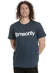 Meatfly pánské tričko MF Logo Navy Heather | Modrá | Velikost S