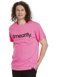 Meatfly pánské tričko MF Logo Neon Pink | Růžová | Velikost XXS | 100% bavlna