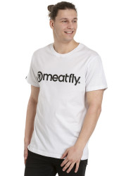 Meatfly pánské tričko MF Logo White | Bílá | Velikost XXS | 100% bavlna