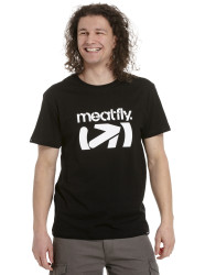 Meatfly pánské tričko Podium Black | Černá | Velikost M | 100% bavlna