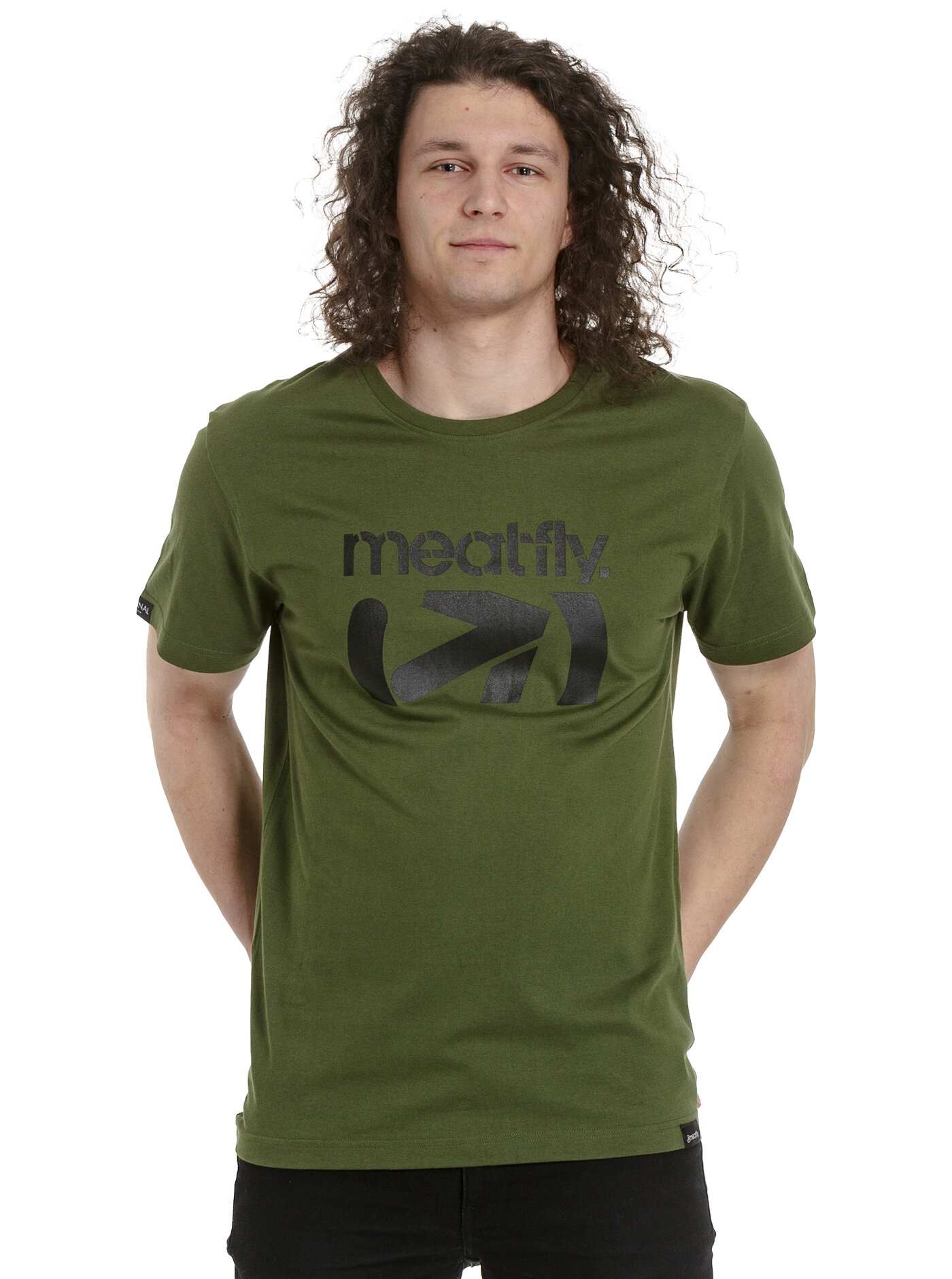 Meatfly pánské tričko Podium Olive | Zelená | Velikost S | 100% bavlna