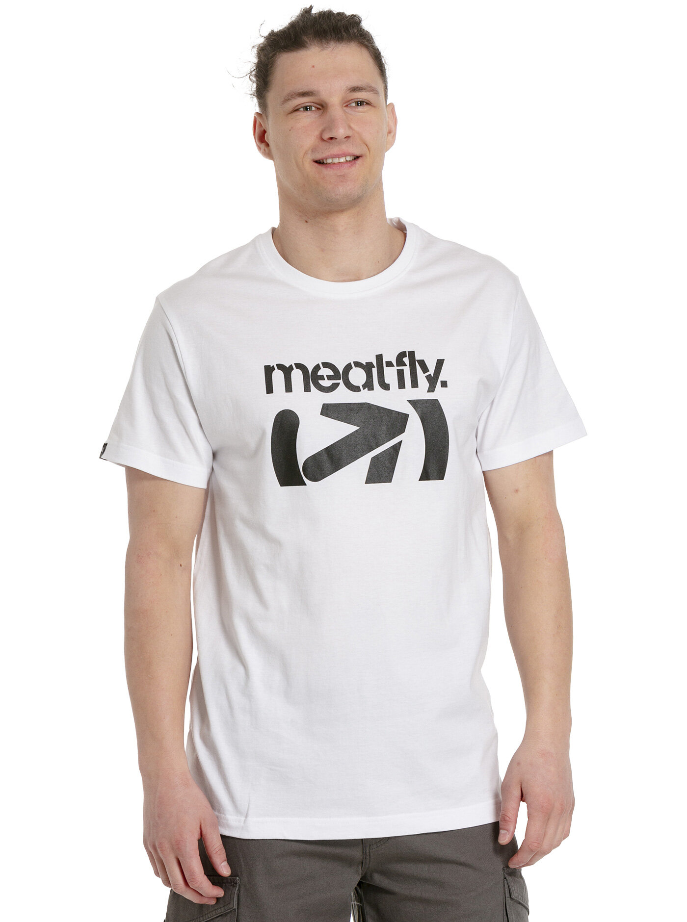 Meatfly pánské tričko Podium White | Bílá | Velikost XS | 100% bavlna