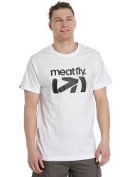 Meatfly pánské tričko Podium White | Bílá | Velikost XS | 100% bavlna