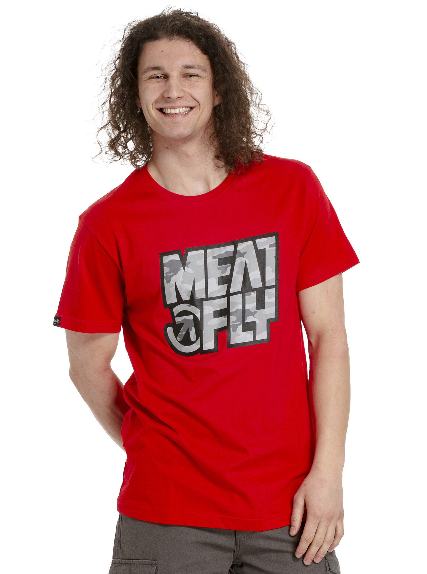Meatfly pánské tričko Repash Bright Red | Červená | Velikost S | 100% bavlna