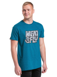 Meatfly pánské tričko Repash Petrol Heather | Modrá | Velikost S | 100% bavlna