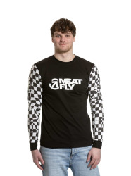 Meatfly pánské tričko s dlouhým rukávem Judgement Checkered Black | Černá | Velikost S | 100% bavlna