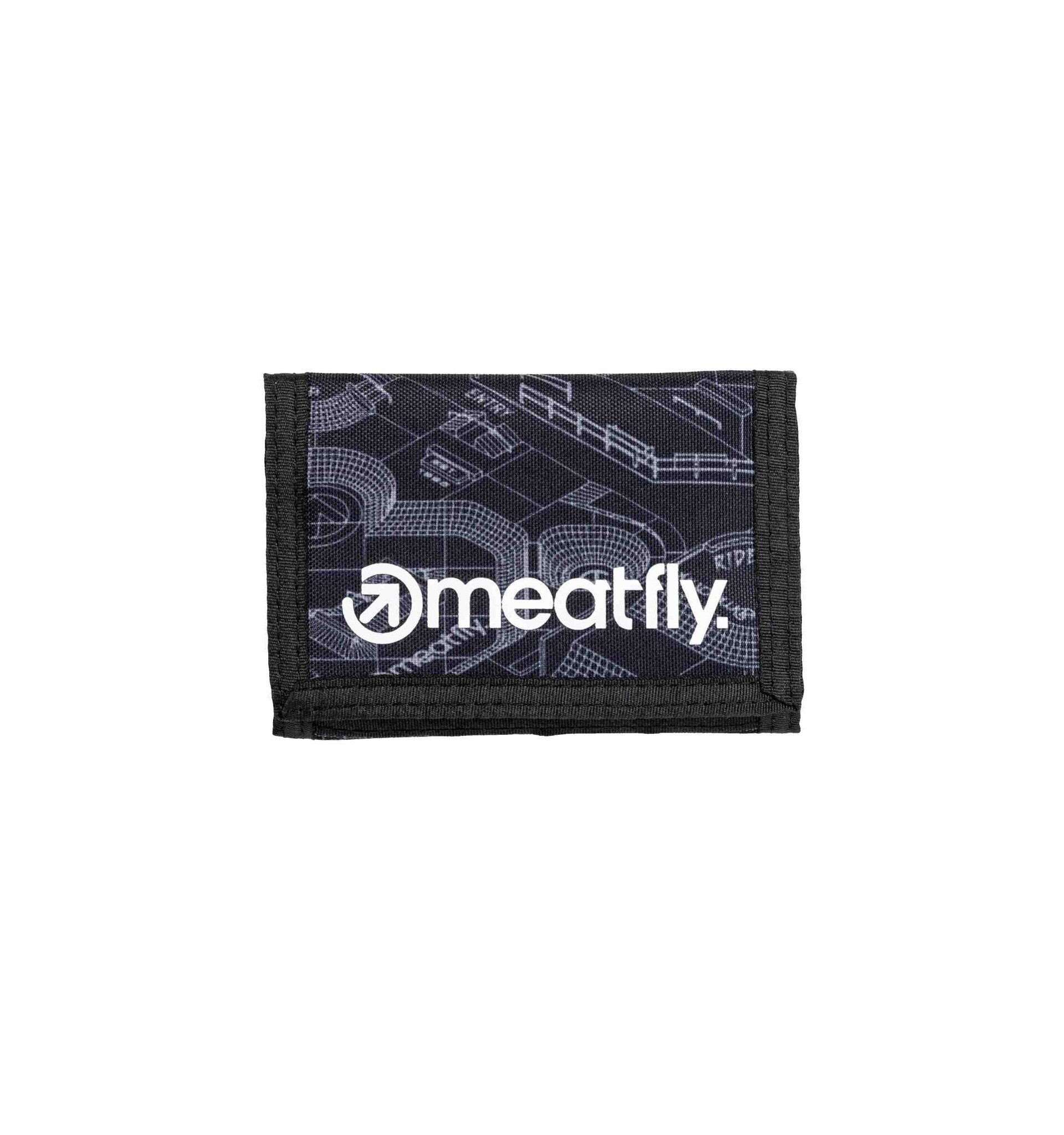 Meatfly peněženka Huey Wallet Blueprint / Black | Modrá | Velikost One Size