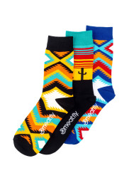 Meatfly ponožky Arizona socks - S19 Triple pack | Mnohobarevná | Velikost L/XL