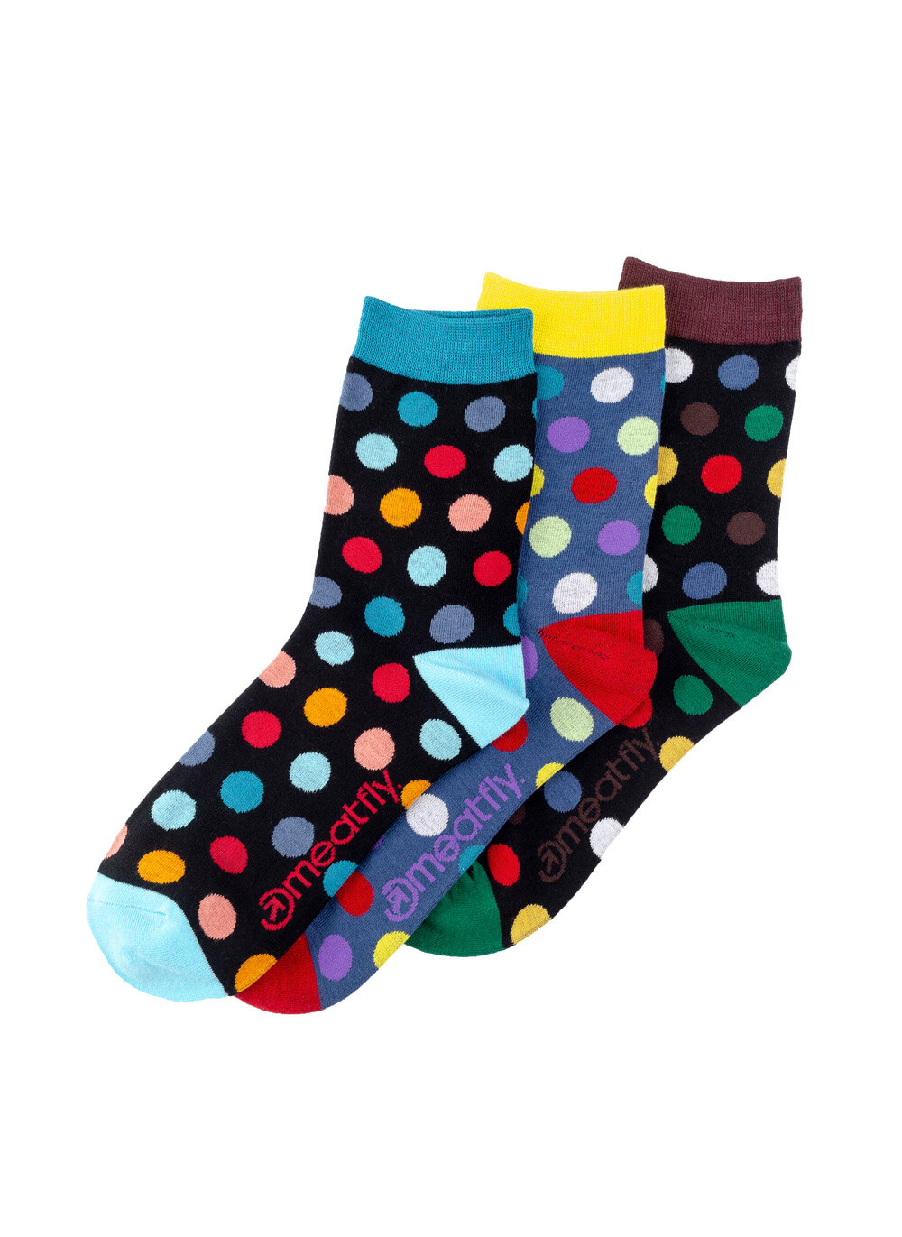 Meatfly ponožky Dark Regular Dots socks - S19 Triple pack | Mnohobarevná | Velikost M/L