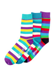 Meatfly ponožky Dark Small Stripe socks - S19 Triple pack | Mnohobarevná | Velikost L/XL