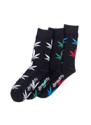 Meatfly ponožky Ganja Black socks - S19 Triple pack | Mnohobarevná | Velikost L/XL