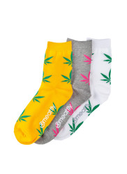 Meatfly ponožky Ganja Girl socks - S19 Triple pack | Mnohobarevná | Velikost S/M
