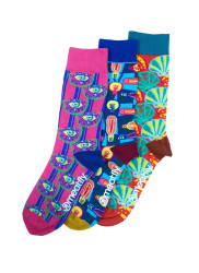 Meatfly ponožky Globe socks - S19 Triple pack | Mnohobarevná | Velikost L/XL