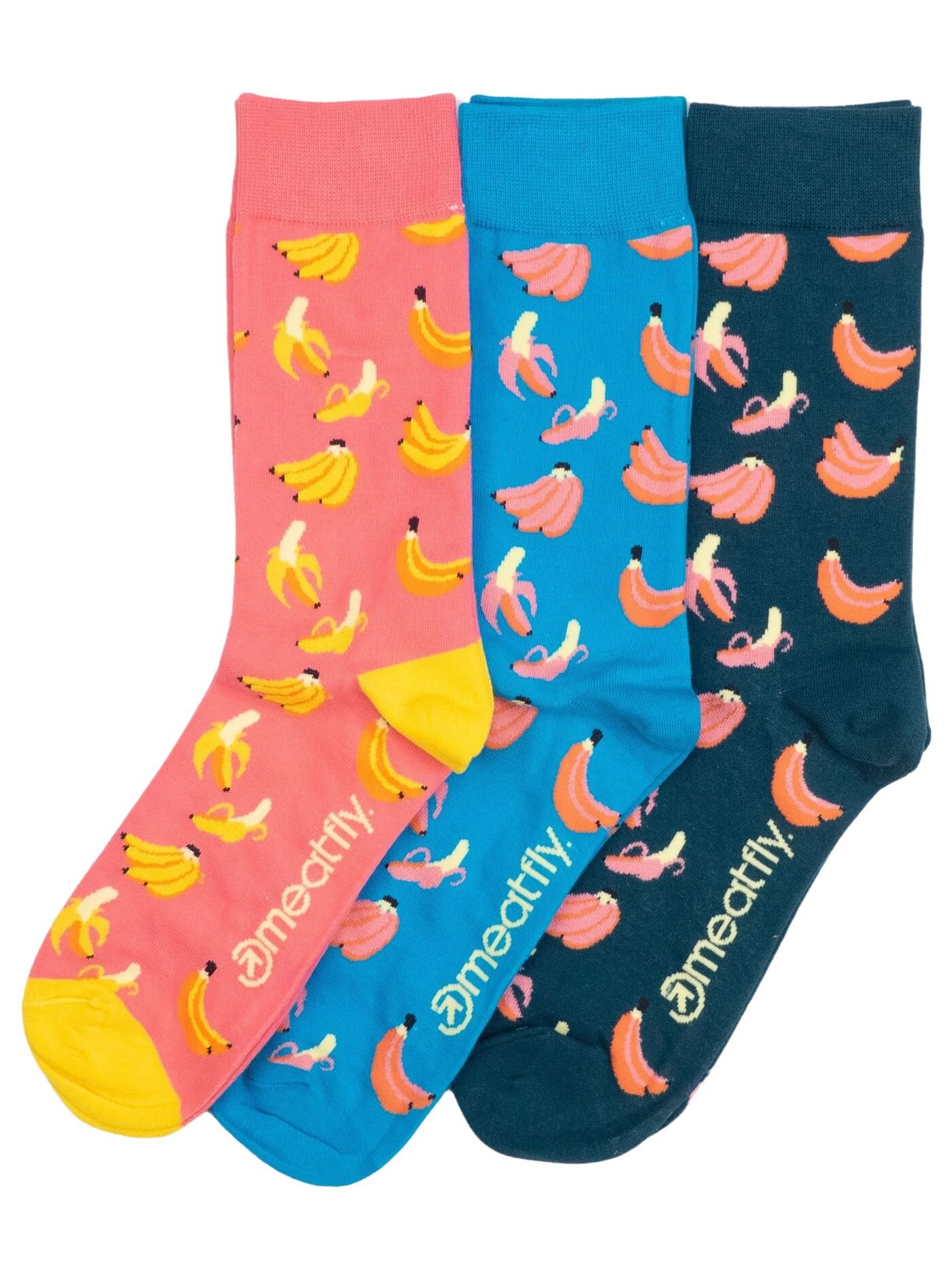 Meatfly ponožky Lexy Triple Pack Bananas | Mnohobarevná | Velikost XS/S