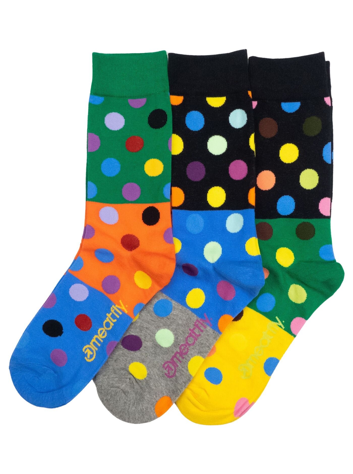Meatfly ponožky Lexy Triple Pack Green Dots | Mnohobarevná | Velikost S/M
