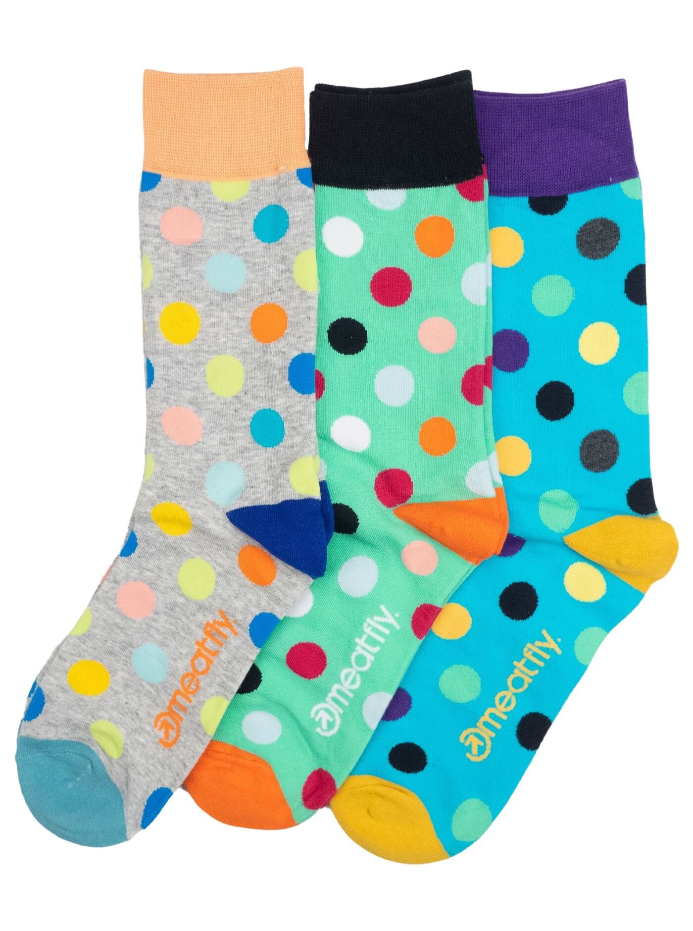 Meatfly ponožky Lexy Triple Pack Grey Dots | Mnohobarevná | Velikost S/M