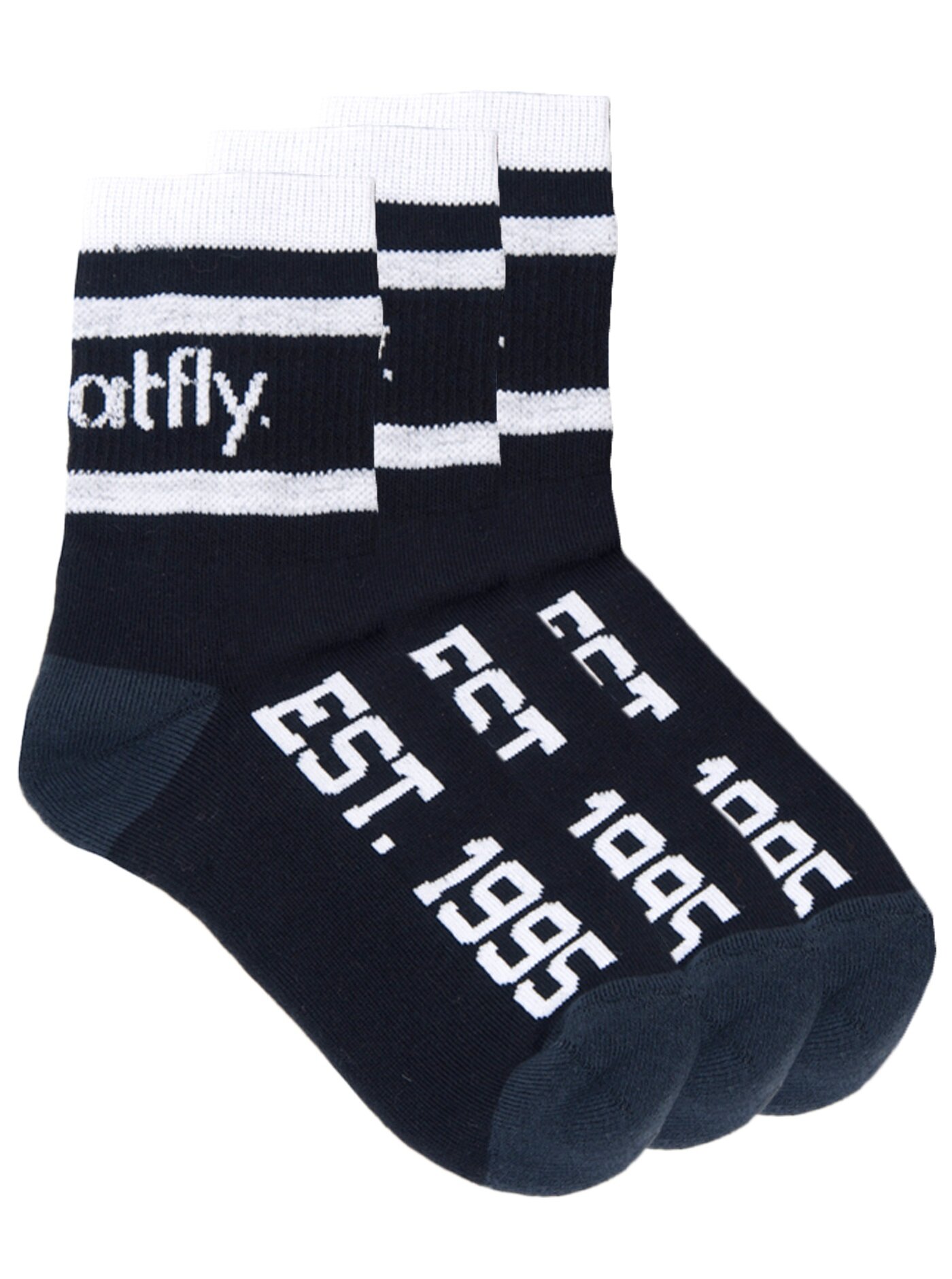 Meatfly ponožky Long Triple Pack Black | Černá | Velikost S