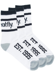 Meatfly ponožky Long Triple Pack White | Bílá | Velikost S