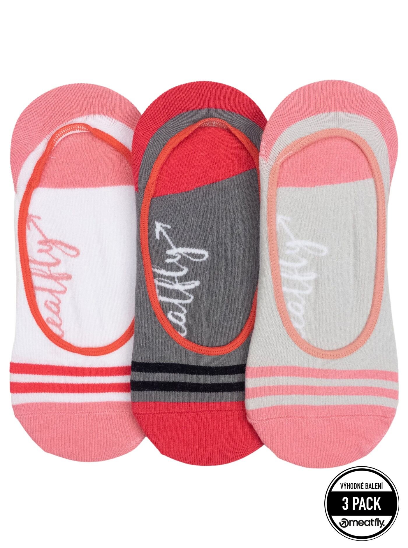 Meatfly ponožky Low Socks Triple Pack Grey | Šedá | Velikost One Size