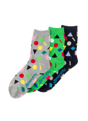 Meatfly ponožky Multi Shape socks - S19 Triple pack | Mnohobarevná | Velikost M/L