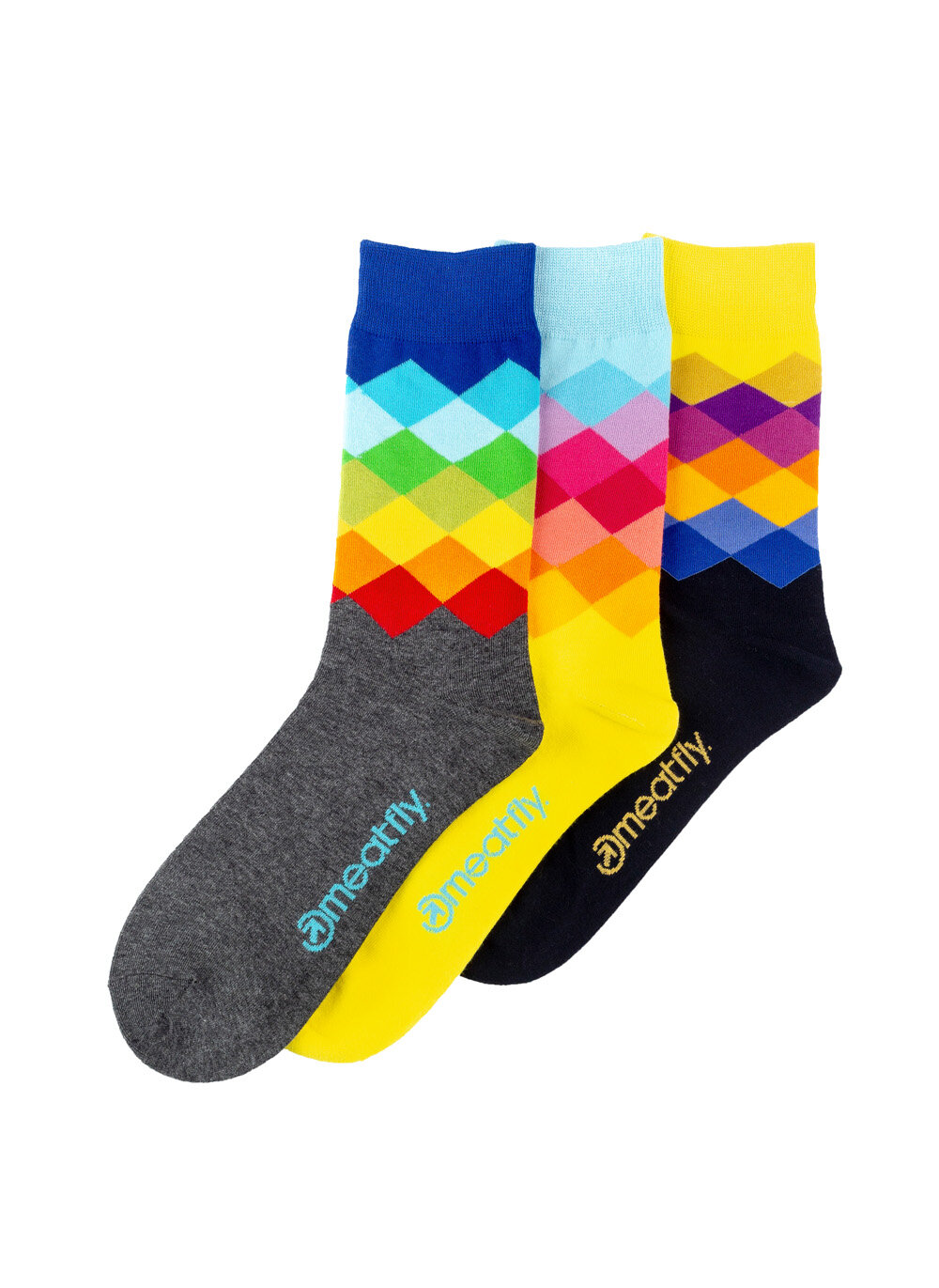 Meatfly ponožky Pixel socks - S19 Triple pack | Mnohobarevná | Velikost S/M