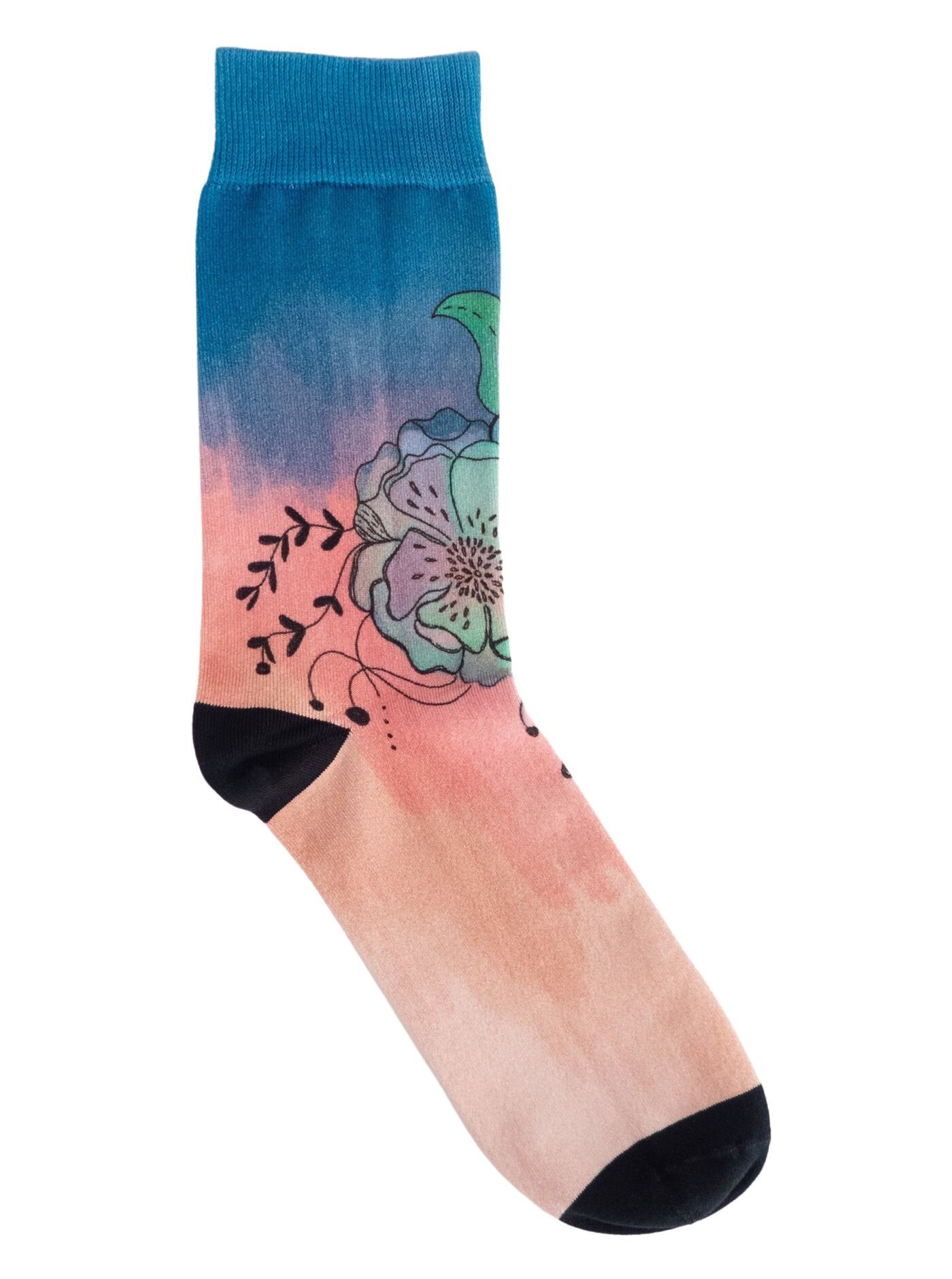 Meatfly ponožky X Pura Vida Eileen Mint Flowers | Mnohobarevná | Velikost S/M