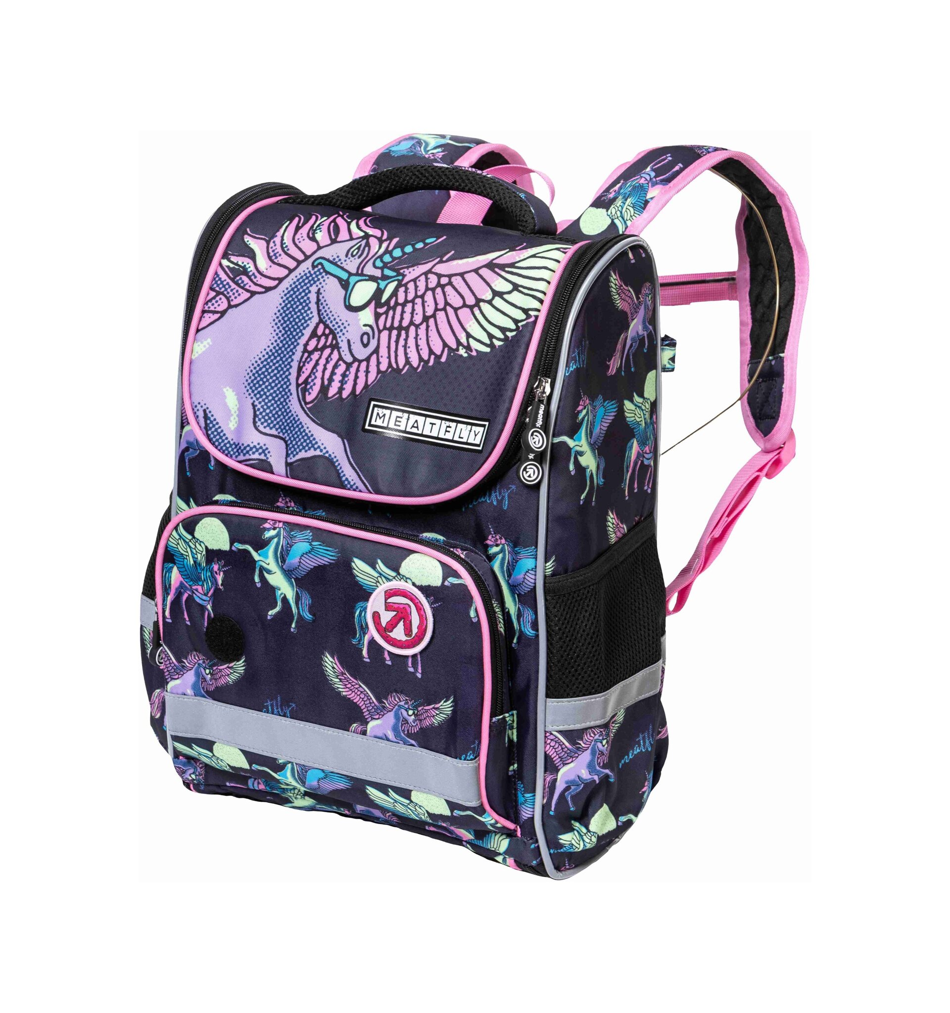 Meatfly školní aktovka Alex Black Unicorn | Černá | Objem 20 L