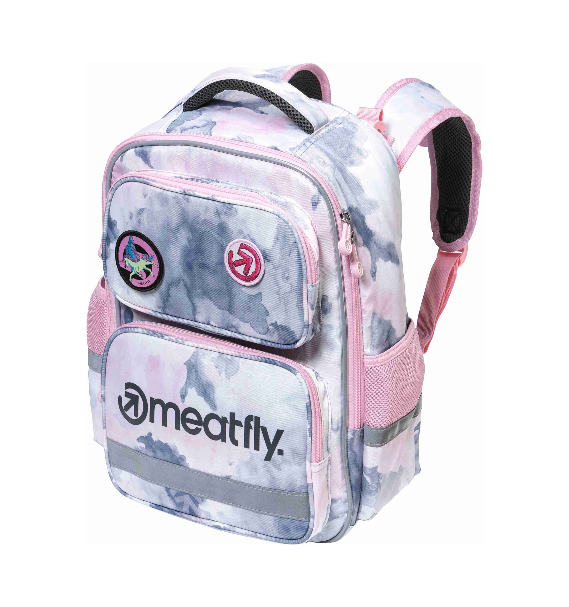 Meatfly školní aktovka Max Clouds Pink | Růžová | Objem 20 L