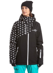 Meatfly snowboardová bunda Deborah G - Black White Dot | Černá | Velikost XS
