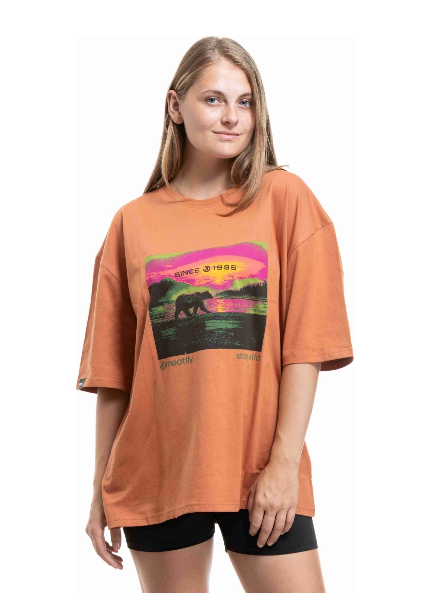 Meatfly unisex tričko Alaska Sienna | Hnědá | Velikost S/M | 100% bavlna