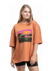 Meatfly unisex tričko Alaska Sienna | Hnědá | Velikost S/M | 100% bavlna