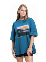 Meatfly unisex tričko Alaska Super Teal | Modrá | Velikost S/M | 100% bavlna