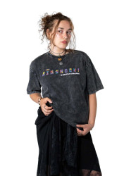 Meatfly unisex tričko Big Shock Krajdos Black Acid Wash | Černá | Velikost S/M | 100% bavlna