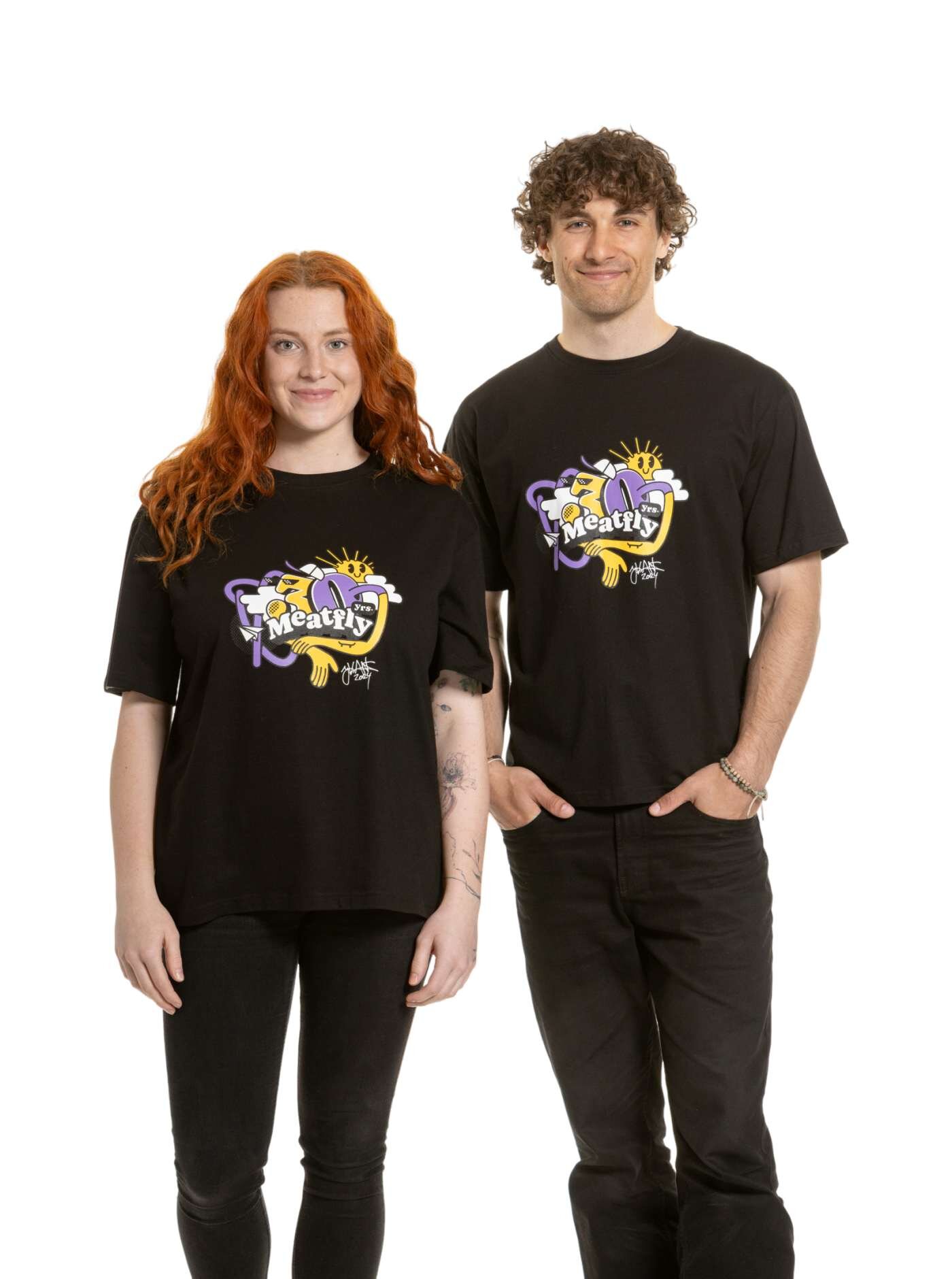 Meatfly unisex tričko Carter 30 Groove Black | Černá | Velikost S/M | 100% bavlna