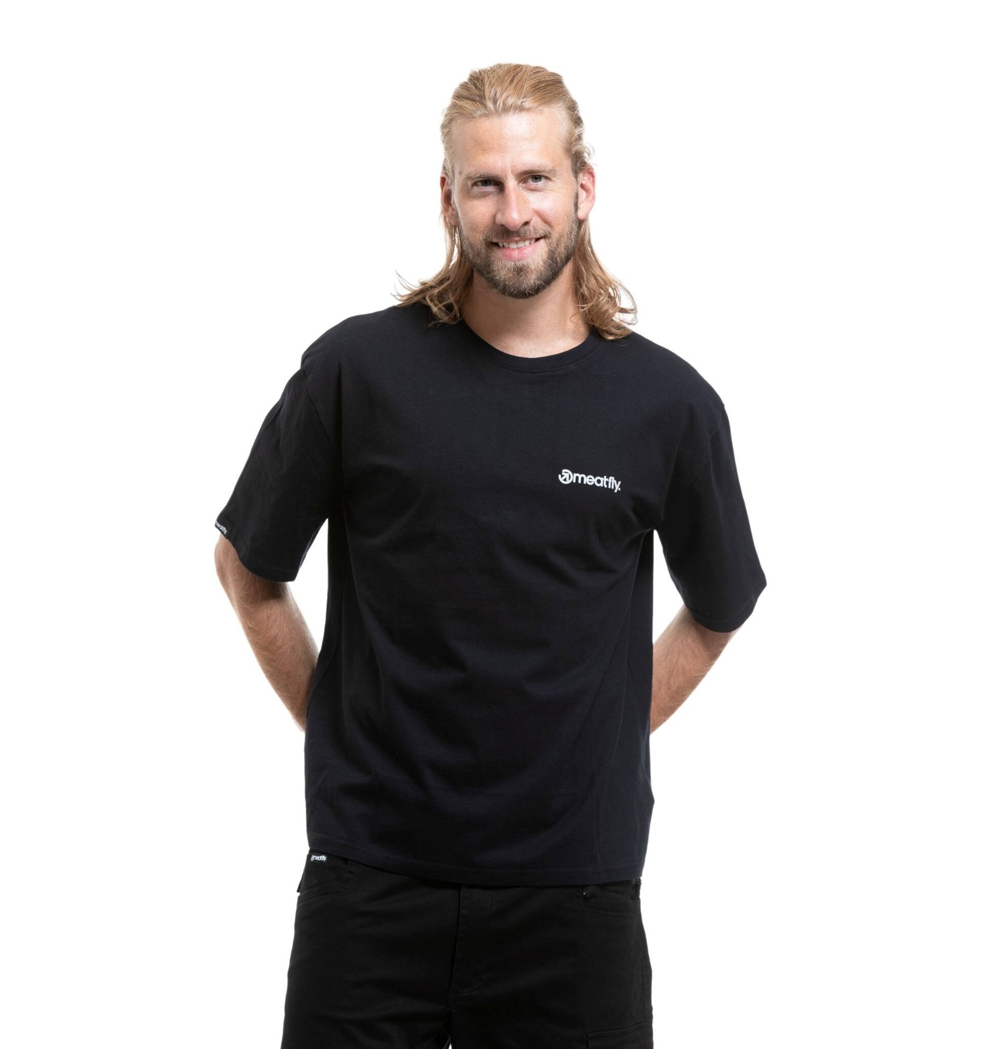 Meatfly unisex tričko Mounti Black | Černá | Velikost S/M | 100% bavlna