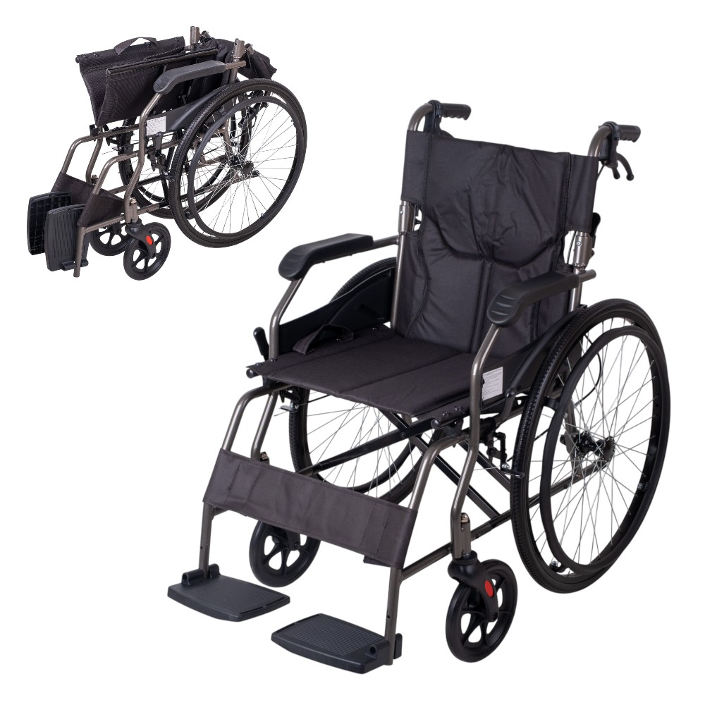 Mechanický skládací invalidní vozík inSPORTline Jakesully odlehčený • 13kg • do 100kg