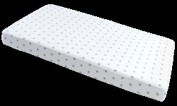 Medi Partners Fitted sheet for crib 120x60 – cotton – Gray stars on white