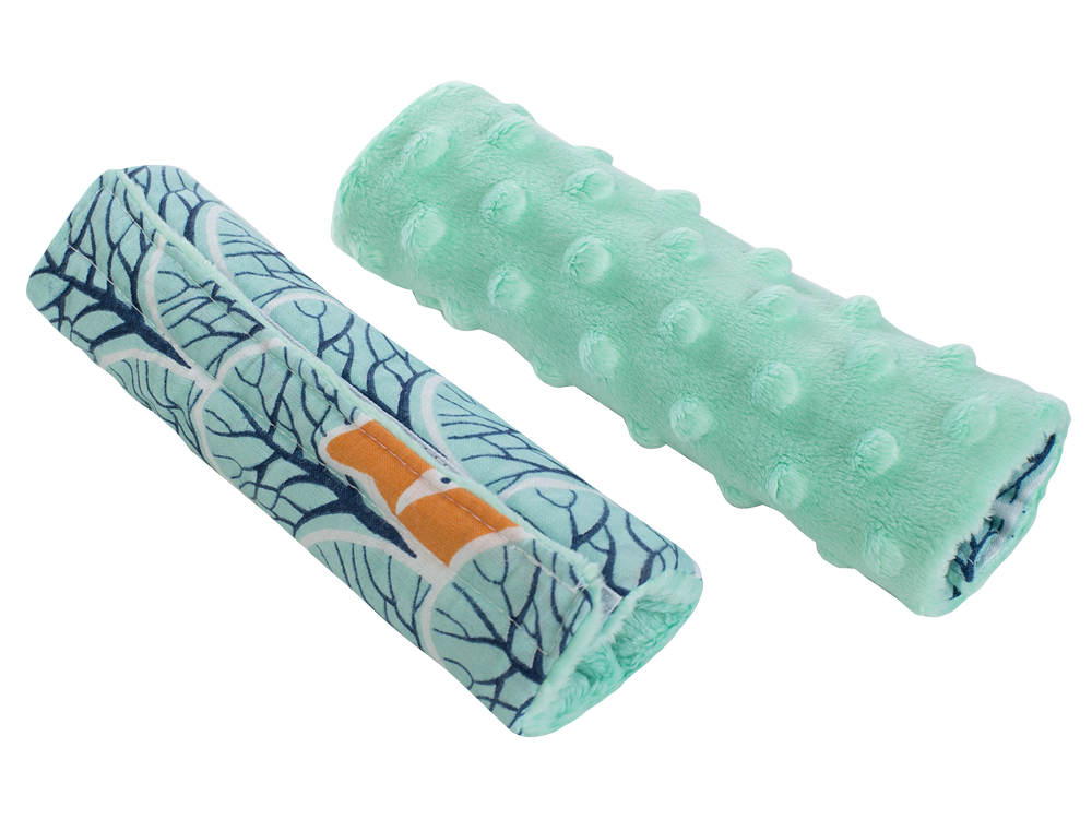 Medi Partners Stroller belt protectors (2 pcs.) cotton + minky – Forest + minky minky